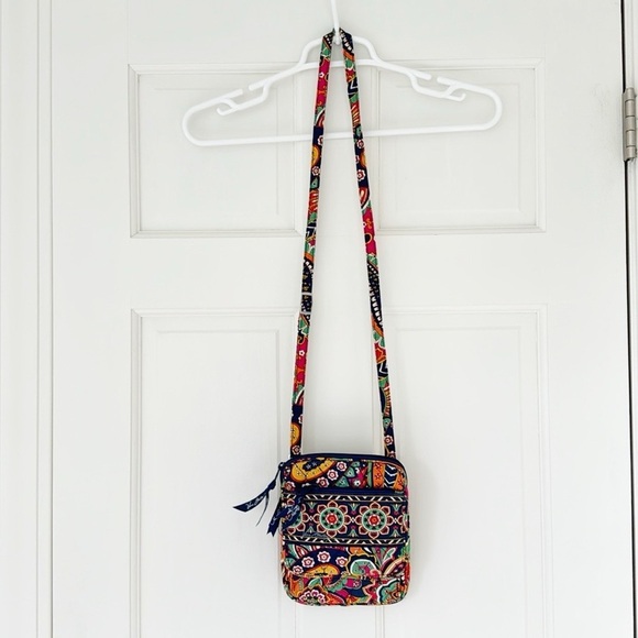 Vera Bradley Handbags - VERA BRADLEY bag cotton blue yellow mini hipster crossbody Venetian paisley